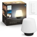 Hue White Ambiance Stolní lampa Philips Wellness BT 8719514341418 LED E27 1x6W 806lm 2200-6500K 230V, bílo-černá s dálkovým ovladačem a Bluetooth