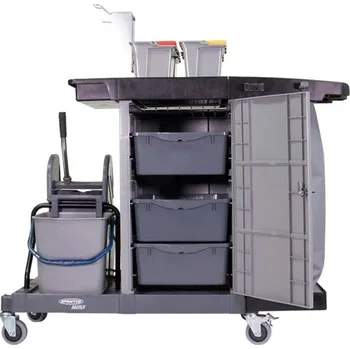 Úklidový vozík SPRINTUS - Plně vybavený uzamykatelný úklidový vozík MatriX, 304001