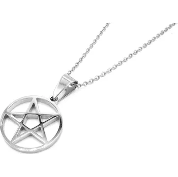 Řetízek Steel Jewelry Náhrdelník PENTAGRAM Chirurgická ocel NH150130 Stříbrná