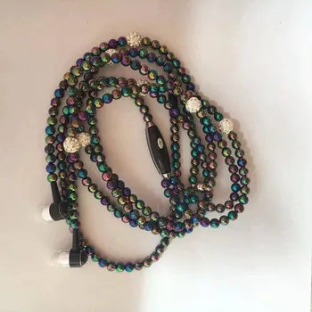 Sluchátka Špuntová sluchátka | pecky do uší, imitace perel - Duhová