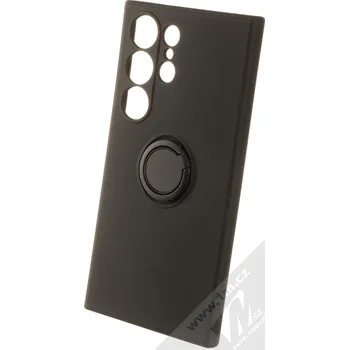 Pouzdro na mobilní telefon 1Mcz Grip Ring Skinny ochranný kryt s držákem na prst pro Samsung Galaxy S24 Ultra černá (black)