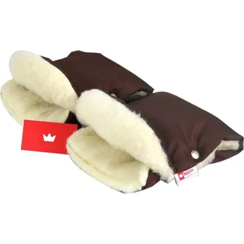 Příslušenství pro přepravu dětí Rukavice na madla kočárku ovčí vlna - bronz