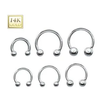 Piercing ZL01111-1612-WG Zlatý piercing - podkova, Au 585/1000