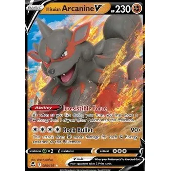 Karetní hra Pokémon SIT 090/195 Hisuian Arcanine V - Silver Tempest