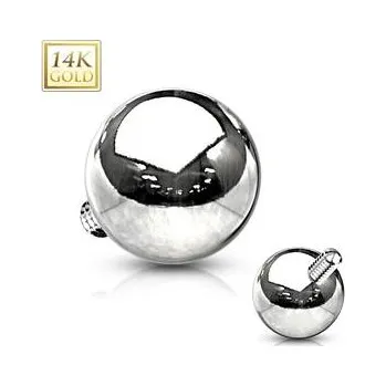 Piercing ZL01212-WG Zlatý piercing - mikrodermál kulička, Au 585/1000