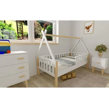 Postel Postel z masivu Pavlík 180/80 cm + rošt ZDARMA - bílá/přírodní