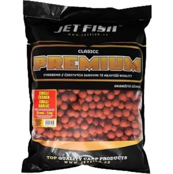 Návnadová surovina JETFISH - Premium Classicc Boilies 5 kg 20 mm chilli česnek