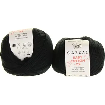 Příze Příze Baby Cotton 25, 3433, černá