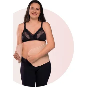 Těhotenský podpůrný pás CARRIWELL Pás po porodu stahovací Belly Binder organic - BÍLÝ 2024 Velikost: S/M