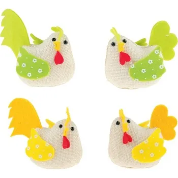 Velikonoční dekorace Slepička, kohoutek na postavení 8 cm 8557