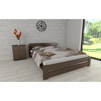 Postel Postel z masivu borovice Petra 120x200 cm ořech + rošt ZDARMA