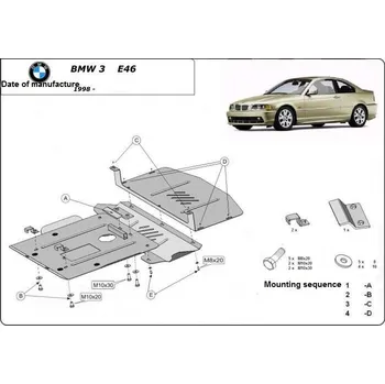 Kryt motoru Kryt pod motor BMW 3 Compact (E46/5) - Plech - 8595698039811
