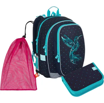 Set školních potřeb Dvoukomorový modrý školní batoh Topgal MIRA 24009 SET MEDIUM