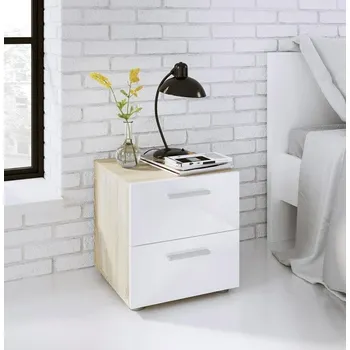 Noční stolek Nábytek PEGAS s.r.o. Noční stolek PEDRO 070, Dub/Bílý lesk