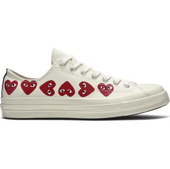 Dámská móda Converse Chuck Taylor All Star 70 Ox Comme des Garcons PLAY Multi-Heart White Velikost: 42.5 162975C