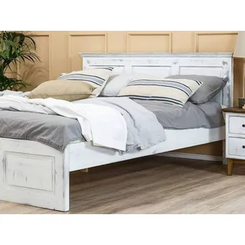 Postel ARTEN (NANO Systems s.r.o.) Rustikální manželská postel POPRAD ACC03 - borovice (bílý vosk) ROZMĚR: 160 x 200 cm