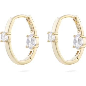 Náušnice biju Pozlacené kruhové náušnice se zirkony v klasickém brusu 2748