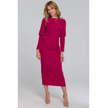 Dámské šaty Makover Dámské midi šaty Blanchevere K079 švestková L