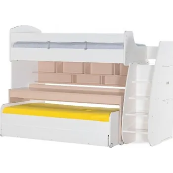 Postel Multifunkční postel II s výsuvným stolem, postelí a zásuvkou Andy - béžová