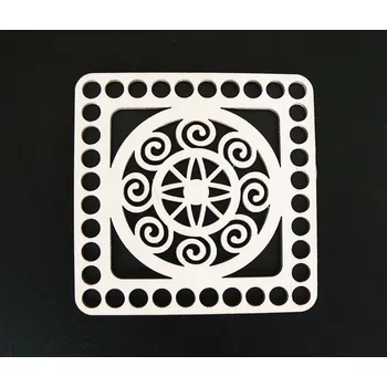 Dřevěné víko zdobené - 15 x 15 cm, vzor 3