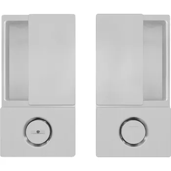 Dveřní kování AGB - MUŠLE WAVE na posuvné dveře WC WC klíč STM - Stříbrná matná