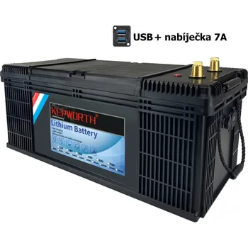 Trakční baterie Baterie LiFePO4 12,8V 320Ah, 4096Wh, USB výstup, včetně nabíječky 7A, Lithium-železo-fosfátová baterie, BMS (Náhrada za trakční baterie, lithiová baterie, BMS, LiFePO4 baterie, solární baterie)