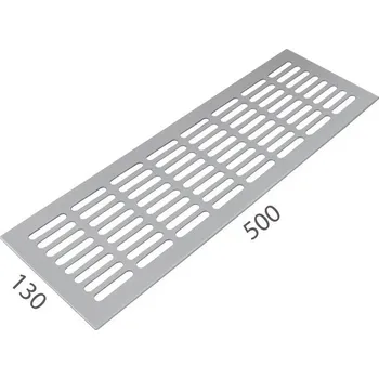 Větrací mřížka SRL - ALFA větrací mřížka šířka 130 x 500 mm 130 mm, 500 mm F1 - Stříbrný elox