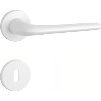 Dveřní kování AS - AZALIA - R 7S rozety BB, klika/klika WS - Bílá matná