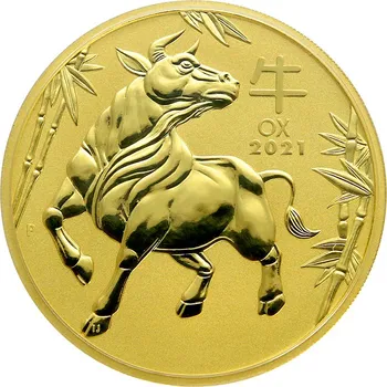 Zlatá investiční mince Year of the Ox Rok Buvola Lunární 10 Oz 2021