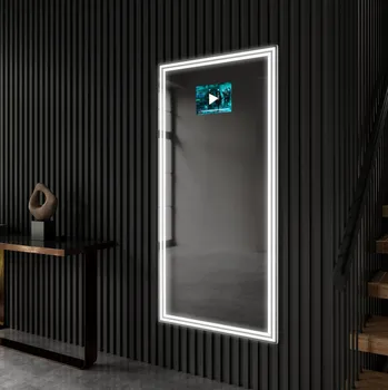 Zrcadlo Vertikálne Zrkadlo v rámu s LED podsvietením L57