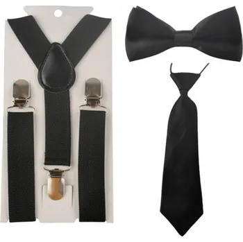 Motýlek Amparo Miranda® Dětský set motýlek, kravata a kšandy H001 černý