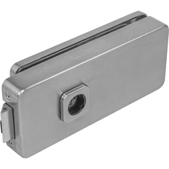 MPK - UNIQUE R8 - ZÁMEK na skleněné dveře - bez otvoru přední kování na sklo bez otvoru přední BN - Broušená nerez