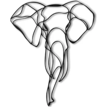 Nástěnná kovová dekorace ELEPHANT III černá