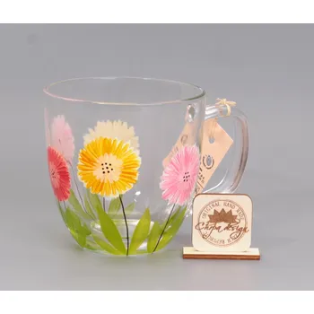 Skleněný hrnek - Astry