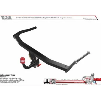 Tažné zařízení Tažné zařízení VOLKSWAGEN Taigo 10/2021-> SV 002-517, SVC GROUP