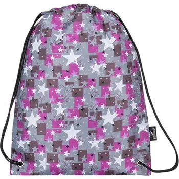 Školní sáček Sáček na přezůvky Bagmaster s hvězdičkami SHOES MERCURY 7 A Pink/Grey