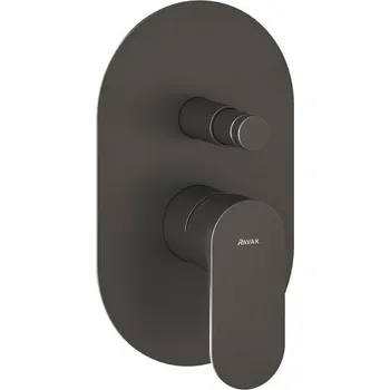 Vodovodní baterie Ravak Podomítková baterie Eleganta EL 061.00, s automatickým přepínačem EL 061.20GB.O2 Podomítková baterie, automat, 2cestná s tělesem, Graphite Brushed X070335 + voucher# Dodatečná sleva 5% kód: KOUPELNA