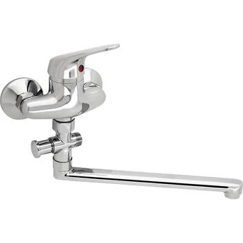 Vodovodní baterie Slovarm - TA.4018/I-100 - Baterie vanová nástěnná pro bytová jádra, bez příslušenství, ramínko ploché, L 300 mm, rozteč 100 mm - 481304