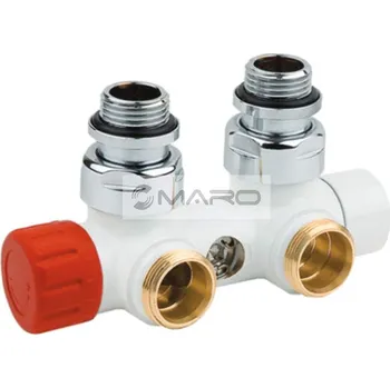 Radiátor Comap Ventil radiátorový termostatický 738 rohový, pro středové připojení, M30x1,5, 1/2" x 3/4" EK bílá, 738025