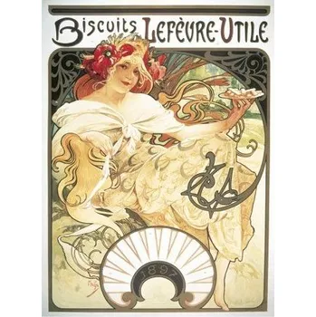 Kalendář Presco Group Pohled Alfons Mucha – Biscuits, krátký