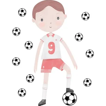 Samolepící dekorace Bayo Samolepka na zeď Fotbalista, červená