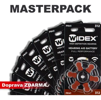 Článková baterie Baterie do naslouchadel WIDEX 312 / PR41, MASTERPACK 20 (120ks), cena BL6