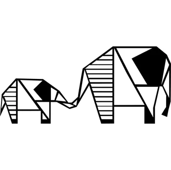 Nástěnná kovová dekorace ELEPHANT IV černá