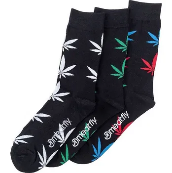Pánské ponožky ponožky Meatfly Ganja Black 3 Pack - Multicolor 43-46
