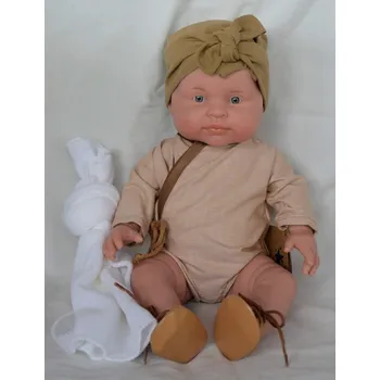 Panenka Realistické miminko - holčička - Petit s šátkem od firmy Lamagik (španělské miminko 39 cm)