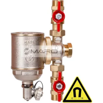 Ochranný vodní filtr Giacomini Odkalovač odstředivý s magnetem R146 C 3/4" se 2 ks kulových kohoutů R254P, R146CX114CZ