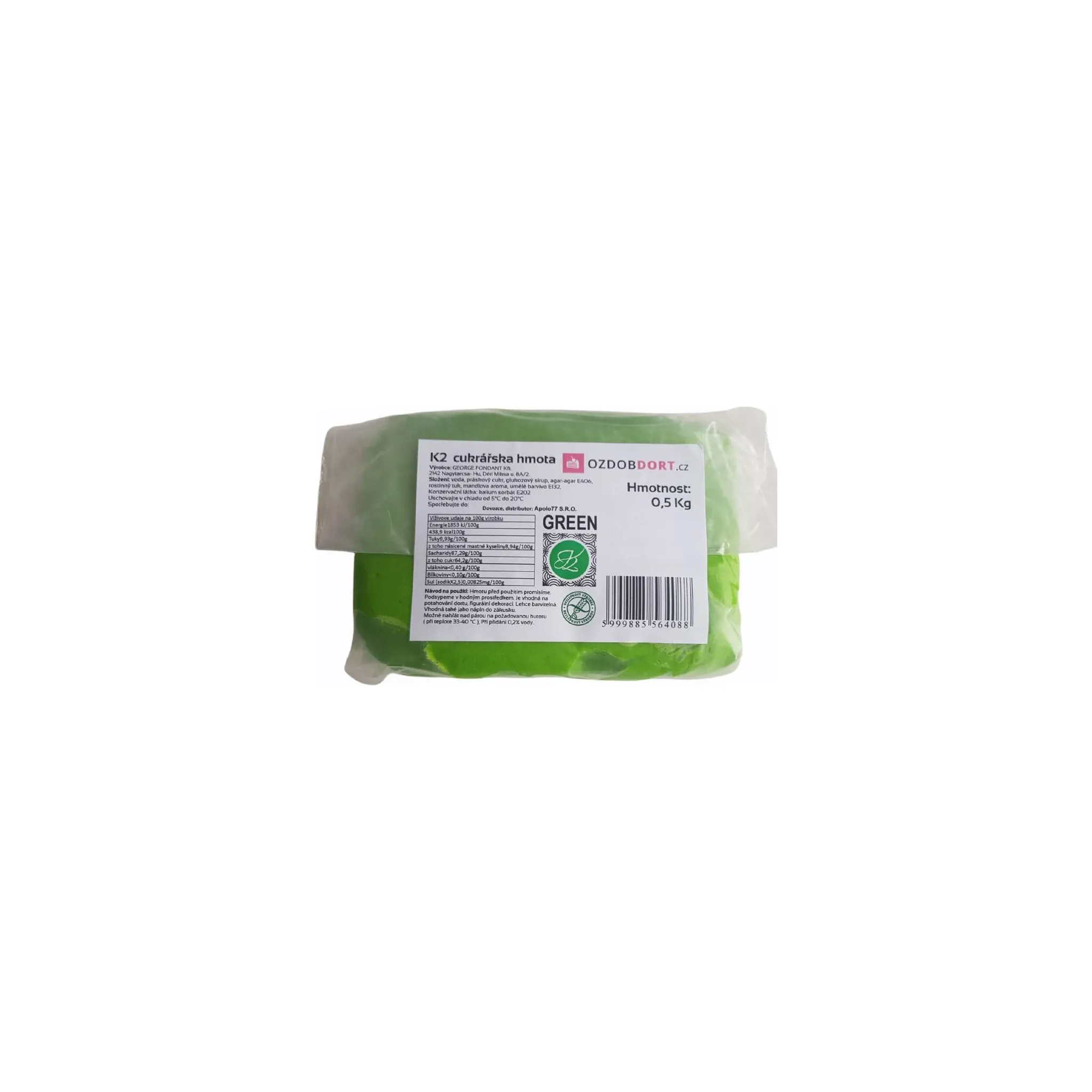 Fotografie 1 -  K2 Potahovací hmota 500 g zelená