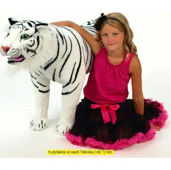 plyšák Velký plyšový tygr stojící, délka 178cm, výška 74cm, bílý