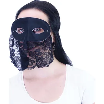 Karnevalový doplněk Škraboška se závojem - mix barev