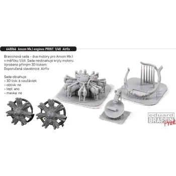 Plastikový model Eduard 1/48 Anson Mk.I engines PRINT (AIRFIX)